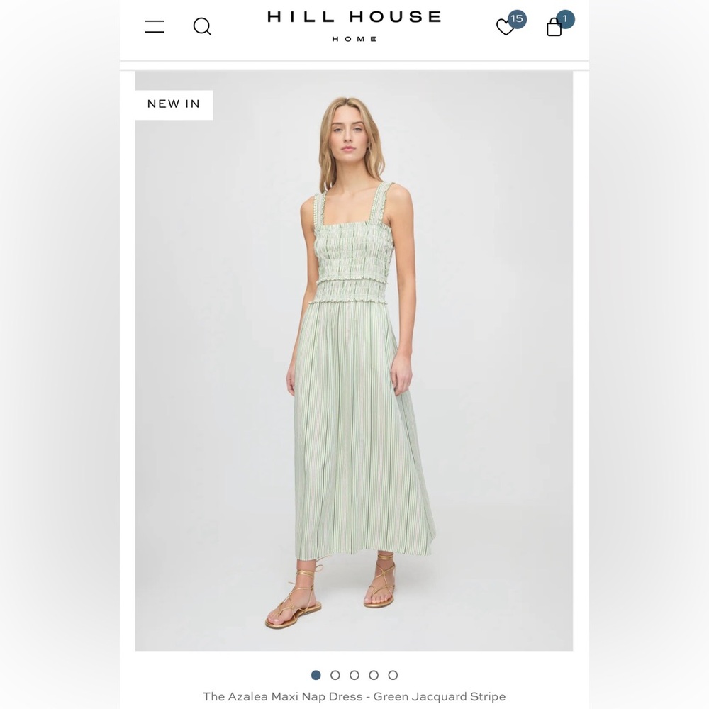 Hill House Home Green jacquard Striped Azalea Maxi Dress